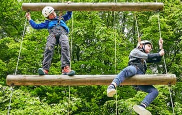 Children on high ropes