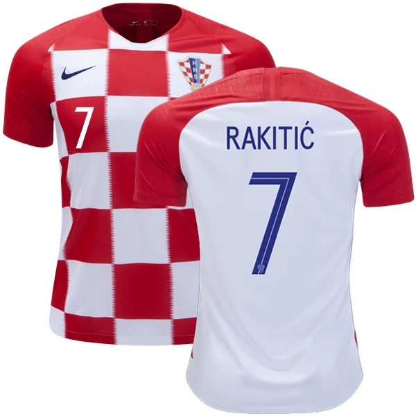 2018 World Cup #7 Men's Replica Home Short Shirt - Ivan Rakitic Croatia Nike Red & White Soccer Jersey 2018 World Cup #7 Men's Replica Home Short Shirt - Ivan Rakitic Croatia Nike Red & White Soccer Jersey