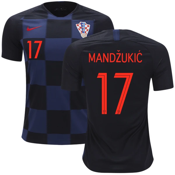 #17 Authentic Croatia Youth Away Short Shirt : Mario Mandzukic 2018 World Cup Nike Black & Dark Navy Soccer Jersey #17 Authentic Croatia Youth Away Short Shirt : Mario Mandzukic 2018 World Cup Nike Black & Dark Navy Soccer Jersey